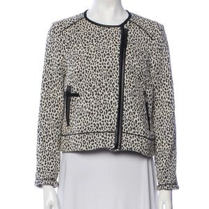 Joie Leopard Print Pattyn Moto Jacket Size Small